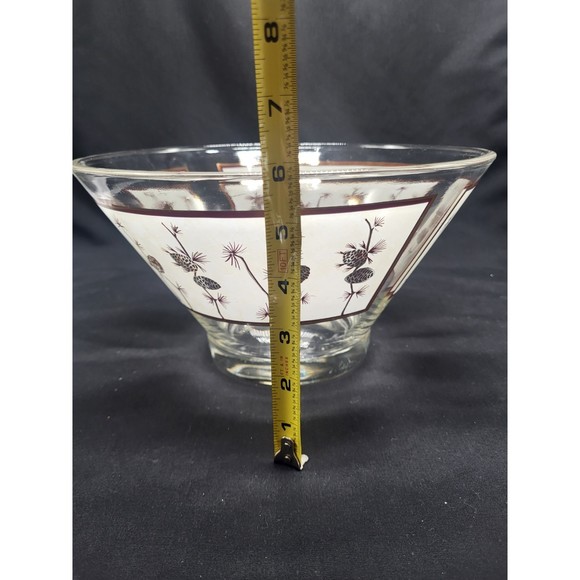 MCM Libbey Frosted with Gold Chip Bowl - Picture 4 of 5